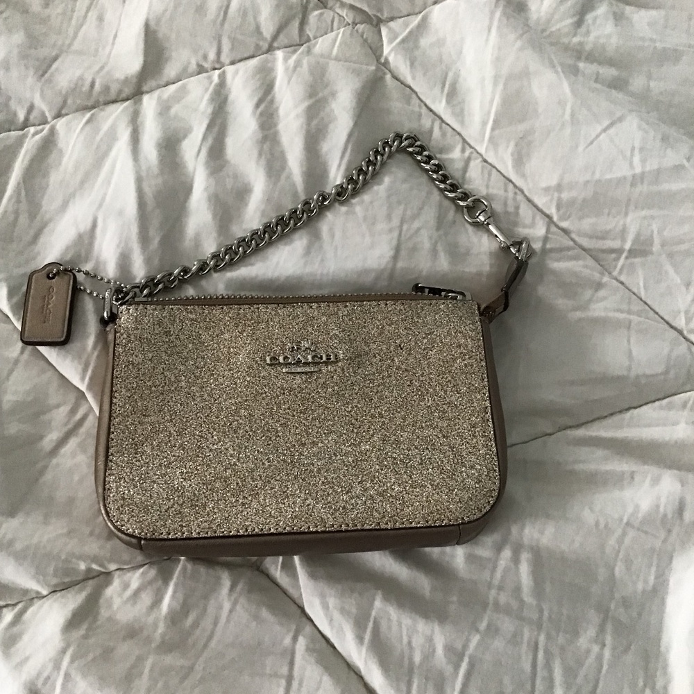 Coach gold clutch